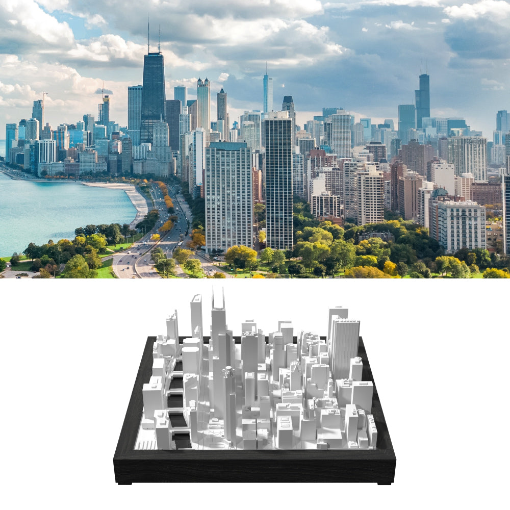 new 3D printed city model of Chicago.